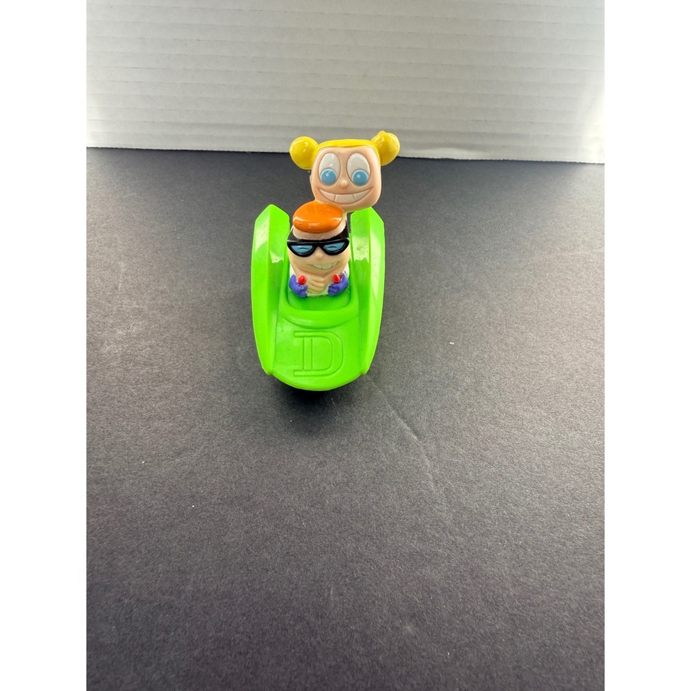 Vintage 2002 Subway Dexters Laboratory Dexter and Dee Dee Green Car Toy